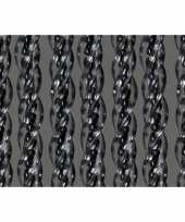 Feest vliegengordijn deurgordijn transparant zwart 90 x 220 cm