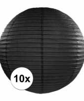Feest voordeelverpakking met 10x zwarte lampionnen 35 cm