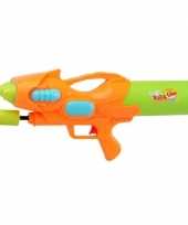 Feest waterpistool met pomp oranje groen 47 cm
