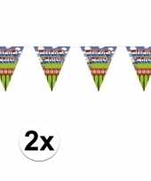 Feest welkom thuis plastic vlaggetjes 2x