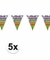 Feest welkom thuis plastic vlaggetjes 5x
