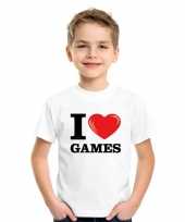 Feest wit i love games t-shirt kinderen