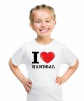 Feest wit i love handbal t-shirt kinderen