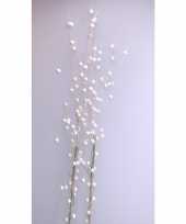 Feest witte glitter kunstbloemen kunsttak 76 cm met led verlichting