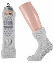 Feest wollen sokken in grijs voor meisjes maat 27 30