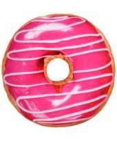 Feest woonaccessoire roze donut kussen 40 cm