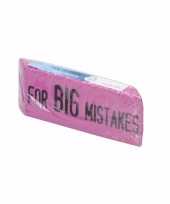 Feest xxl big mistake gum 14 x 4 5 cm roze