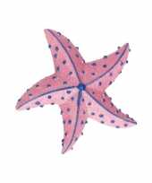 Feest zeedieren glitter magneetje roze met blauwe stippen 7 5 cm