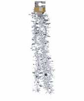 Feest zilveren folieslinger met sterretjes 180 cm