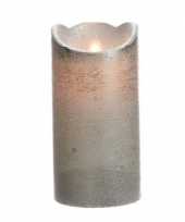 Feest zilveren led kaarsen stompkaarsen 15 cm flakkerend