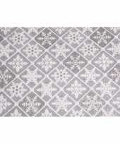 Feest zilveren stof met glitters 30 x 270 cm ruit patroon