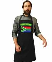 Feest zuid afrika vlag barbecueschort keukenschort zwart volwassenen