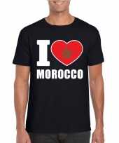 Feest zwart i love marokko fan shirt heren