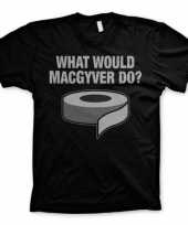 Feest zwart macgyver t-shirt