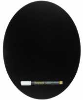 Feest zwart ovaal krijtbord 38 cm inclusief stift