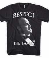 Feest zwart respect the family t-shirt