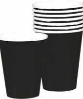Feest zwarte wegwerp bekertjes 8 stuks