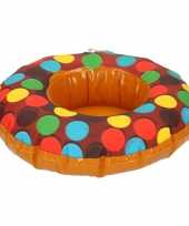Feest zwembad blikjes houder bruine donut