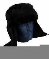 Feest zwrate luxe muts van bont