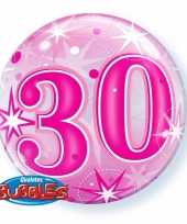 Folie helium ballon 30 jaar roze 45 cm