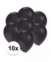 Mini metallic zwarte decoratie ballonnen 10 stuks