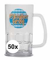 Oktoberfest 50x bierfeest bierpullen kunststof van 500 ml
