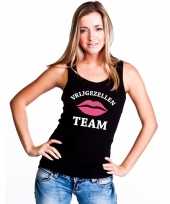Vrijgezellenfeest team singlet-shirt tanktop zwart dames