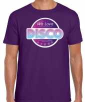 We love disco feest t-shirt paars voor heren