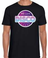We love disco feest t-shirt zwart voor heren